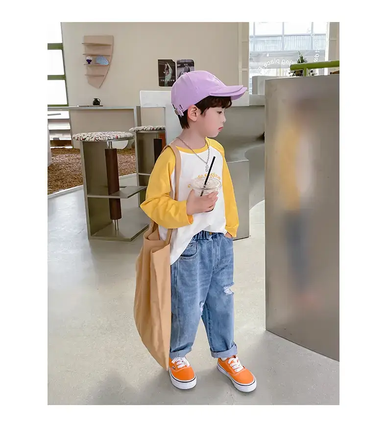 Boys Pure Cotton Color Block T-Shirt Spring Collection — feature 15