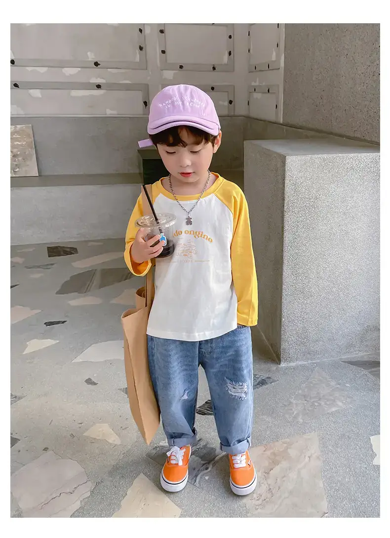 Boys Pure Cotton Color Block T-Shirt Spring Collection — feature 18