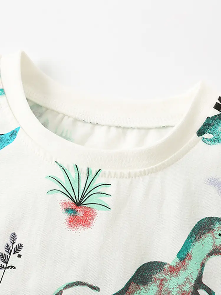 Malwee Boys Summer Printed T-Shirt White Blue Black - Image 4