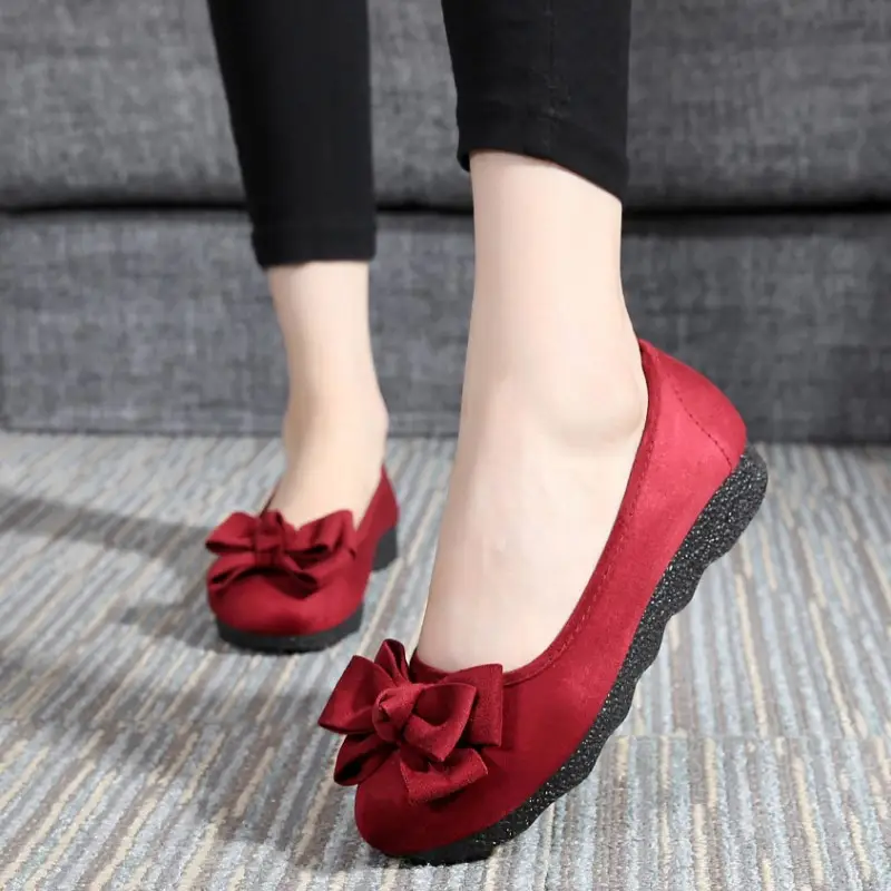 Old Beijing Cloth Shoes Women's Polyurethane Black Work Shoes Flat Bottom Lazy One-Step Pea Shoes Lightweight and Comfortable for Foot Care - Image 6