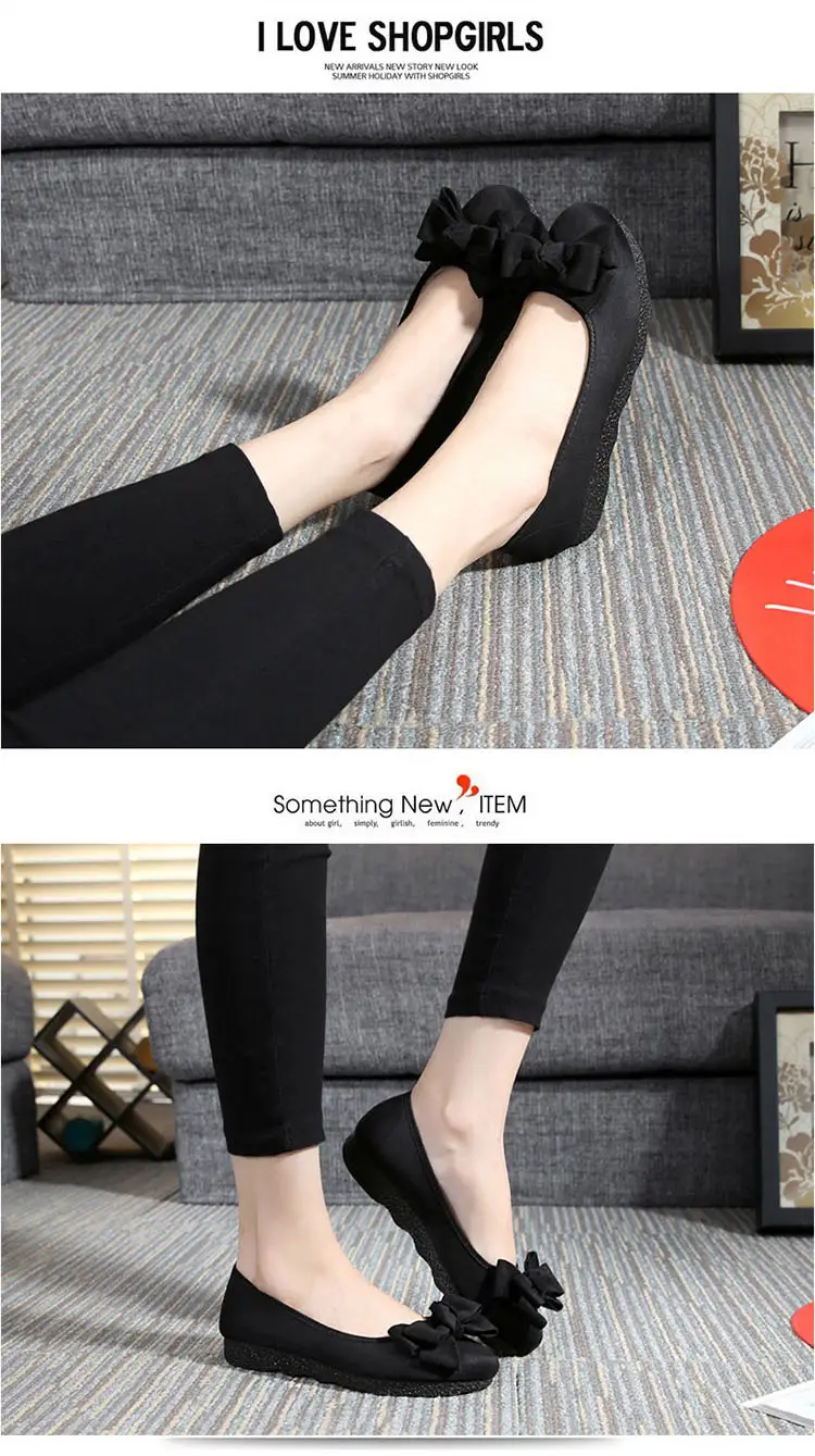 Old Beijing Cloth Shoes Women's Polyurethane Black Work Shoes Flat Bottom Lazy One-Step Pea Shoes Lightweight and Comfortable for Foot Care — feature 13