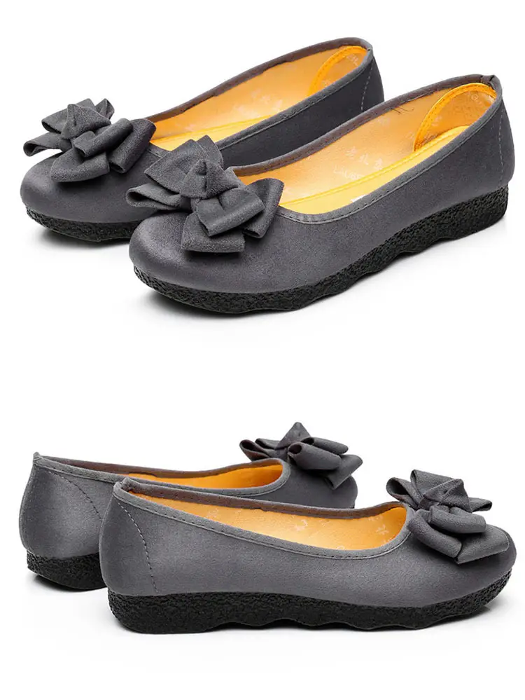 Old Beijing Cloth Shoes Women's Polyurethane Black Work Shoes Flat Bottom Lazy One-Step Pea Shoes Lightweight and Comfortable for Foot Care — feature 24