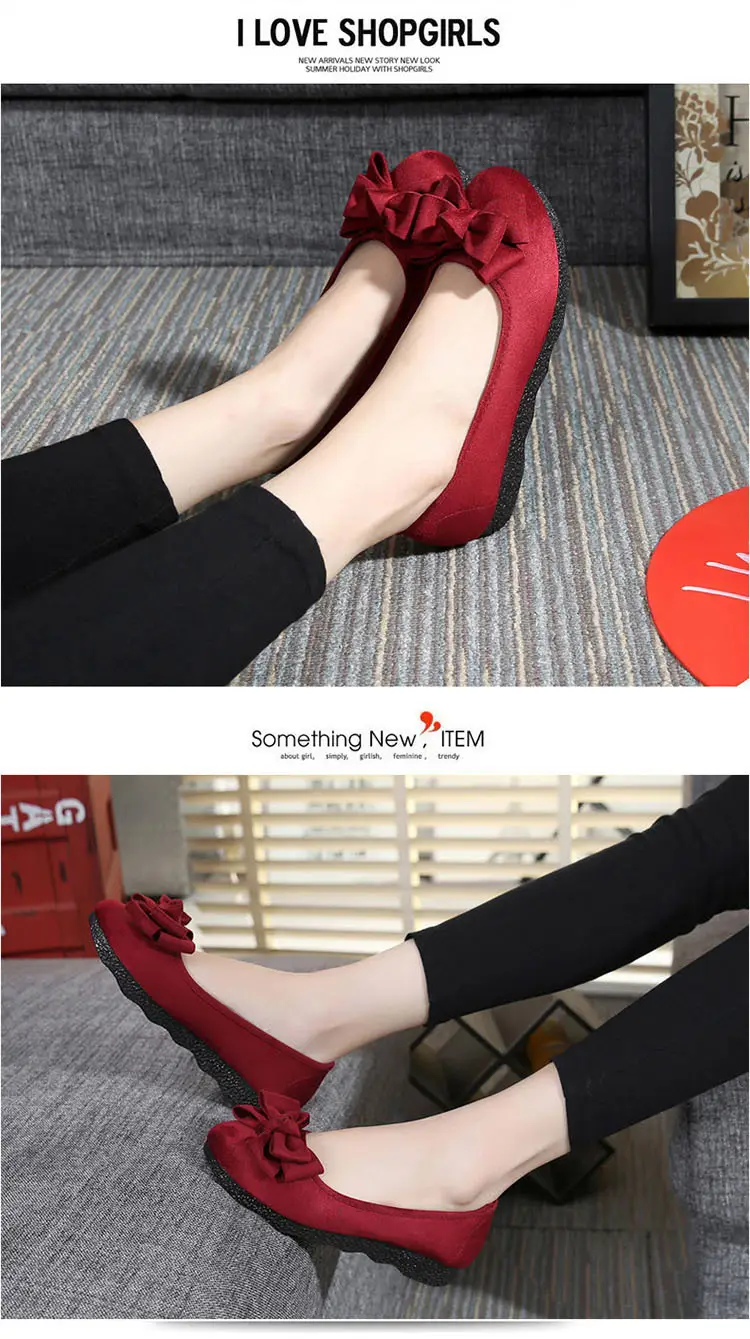 Old Beijing Cloth Shoes Women's Polyurethane Black Work Shoes Flat Bottom Lazy One-Step Pea Shoes Lightweight and Comfortable for Foot Care — feature 7