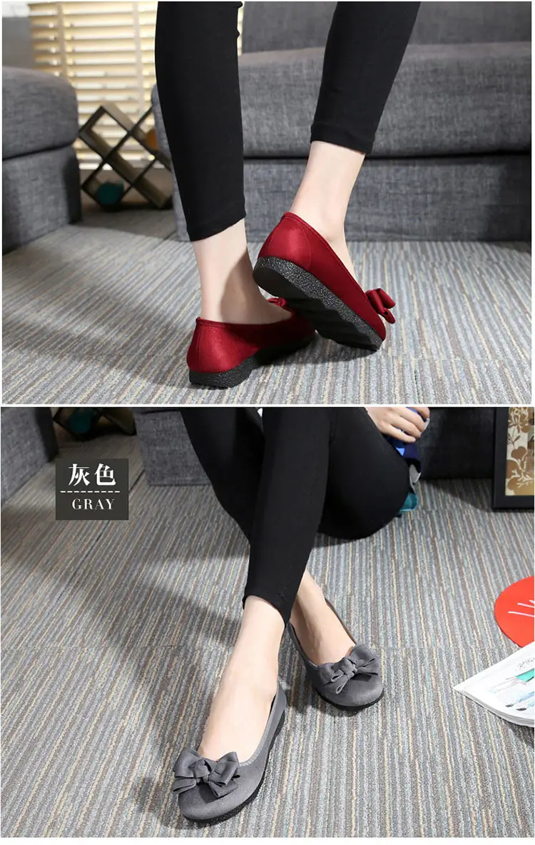 Old Beijing Cloth Shoes Women's Polyurethane Black Work Shoes Flat Bottom Lazy One-Step Pea Shoes Lightweight and Comfortable for Foot Care — feature 9
