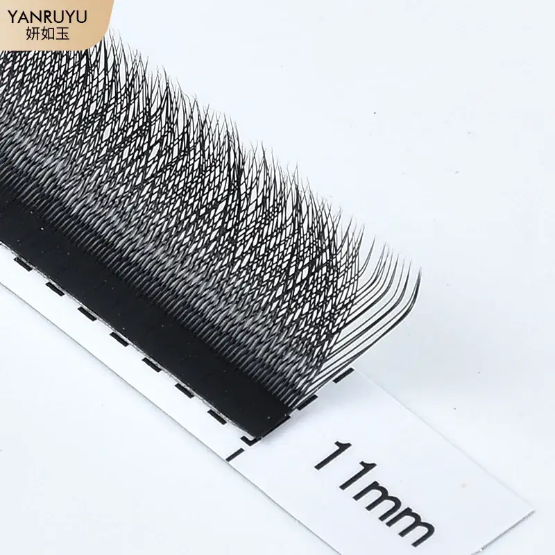 0.05C Clover Grafting False Eyelashes 11mm Matte Black - Image 2