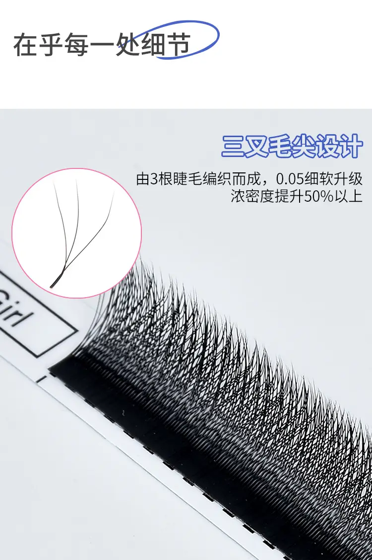 0.05C Clover Grafting False Eyelashes 11mm Matte Black — feature 7