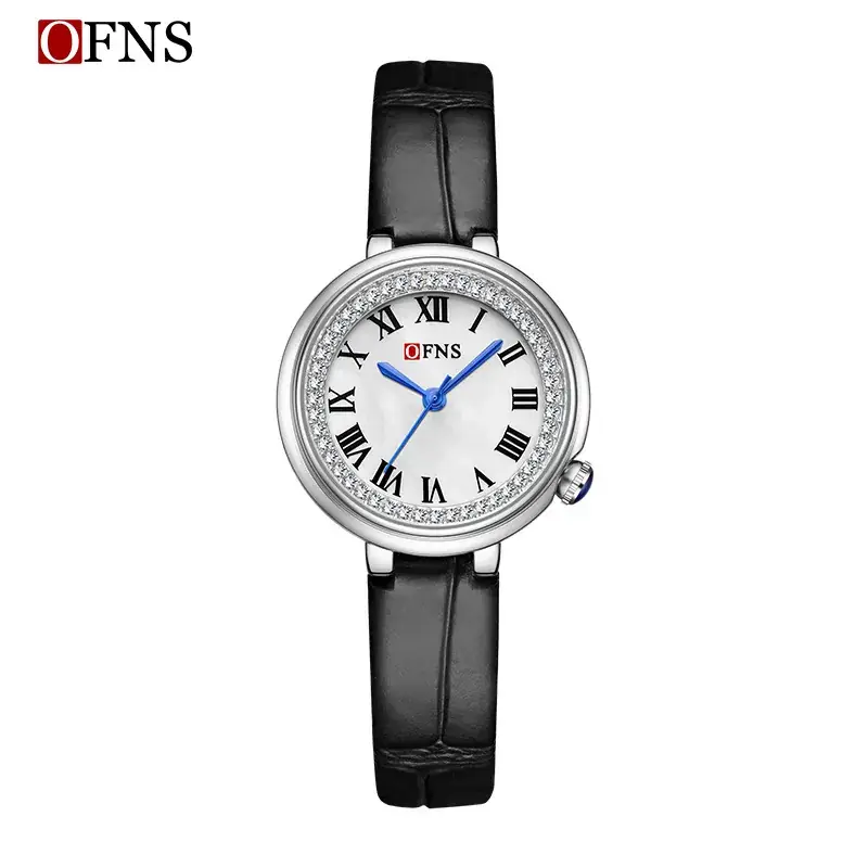 Retro Quartz Watch Women Black Leather Strap - Image 4
