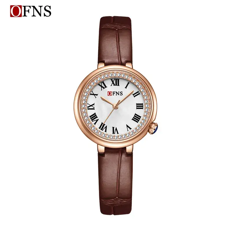 Retro Quartz Watch Women Black Leather Strap - Image 5