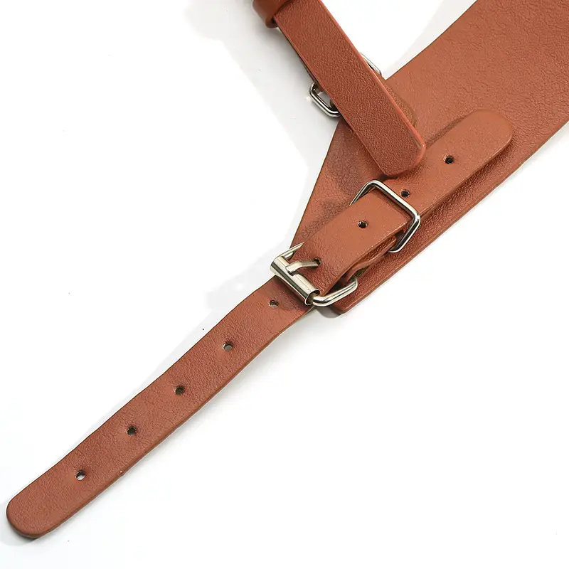 Beige Leather Crossbody Belt Waist Seal Street Dance Vest Plus Size — feature 17