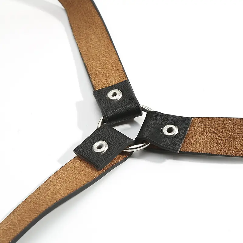 Beige Leather Crossbody Belt Waist Seal Street Dance Vest Plus Size — feature 20