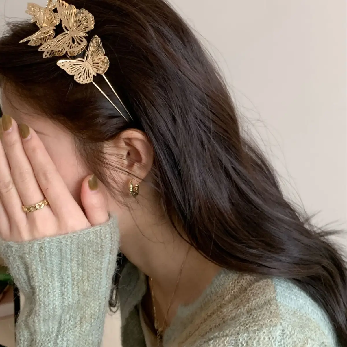 Silver Gold Butterfly Headband for Women 2023 - Image 6