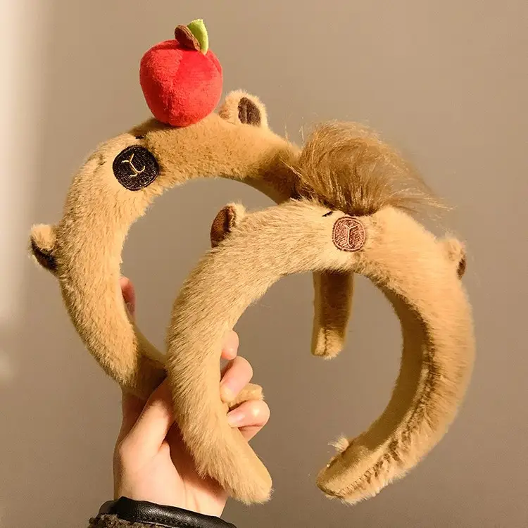 Cute Plush Dolphin Hairpin Headband with Apple Design - Image 5