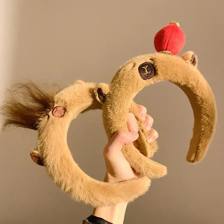 Cute Plush Dolphin Hairpin Headband with Apple Design - Image 6
