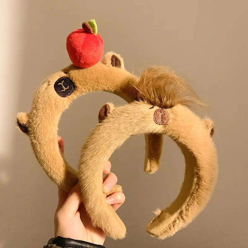 Cute Plush Dolphin Hairpin Headband with Apple Design - Image 8