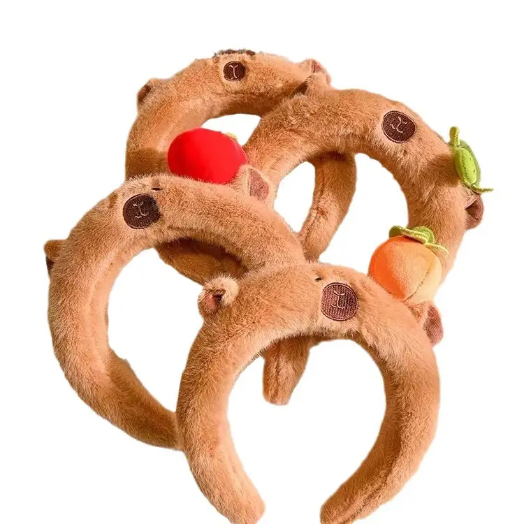 Cute Plush Dolphin Hairpin Headband with Apple Design - Image 9