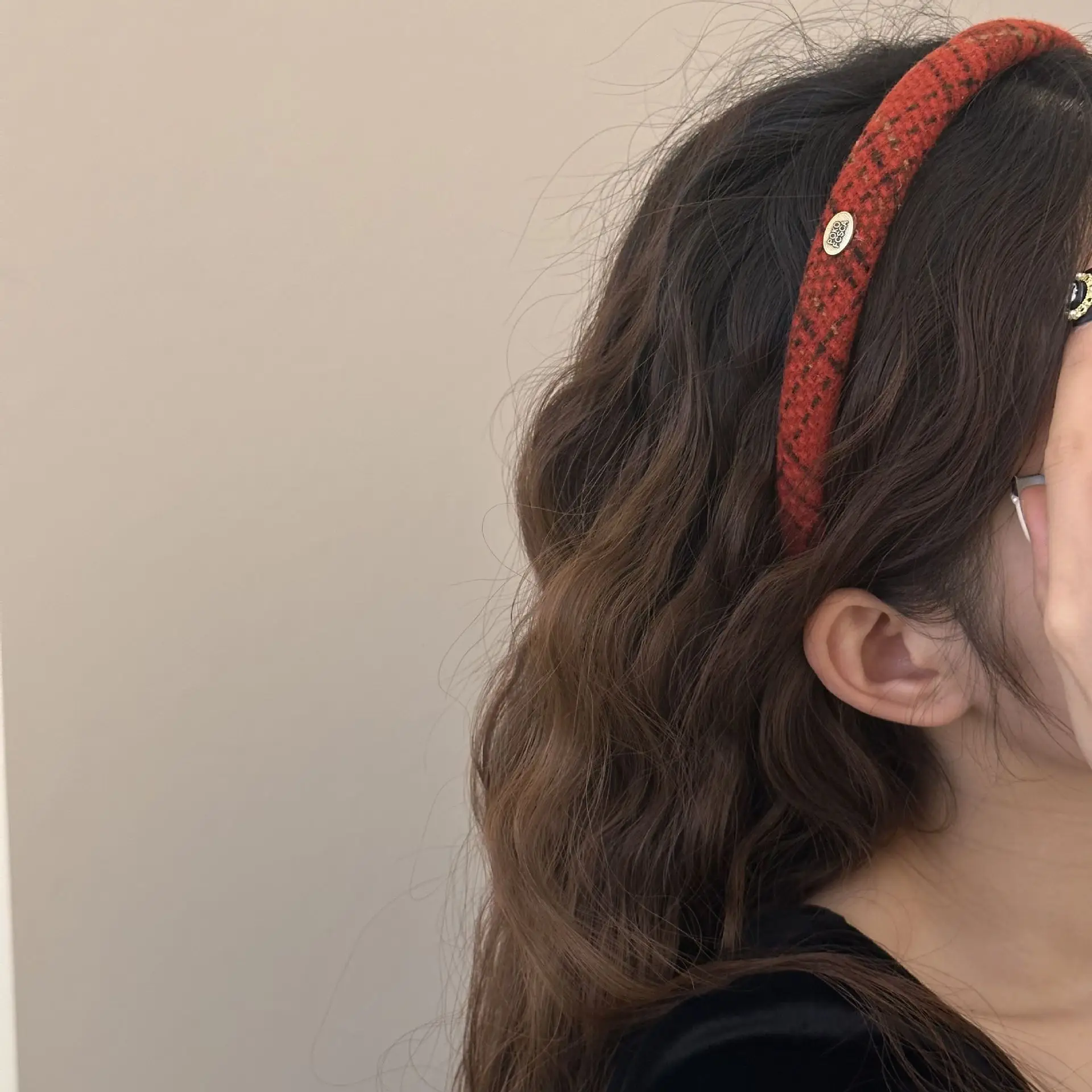 New Year Red Plaid Skull Top Headband Hair Accessories - Image 5