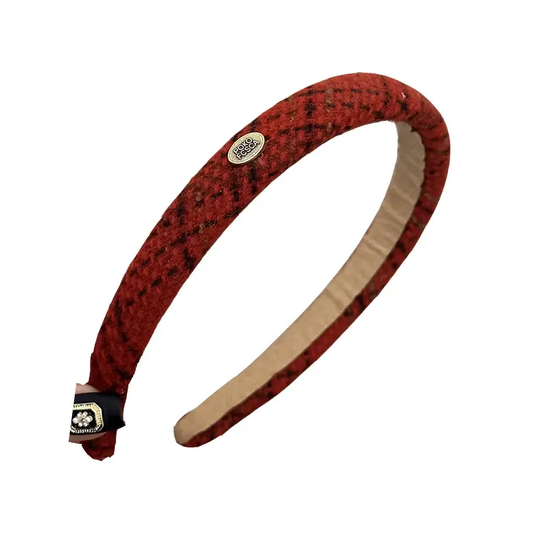 New Year Red Plaid Skull Top Headband Hair Accessories - Image 8