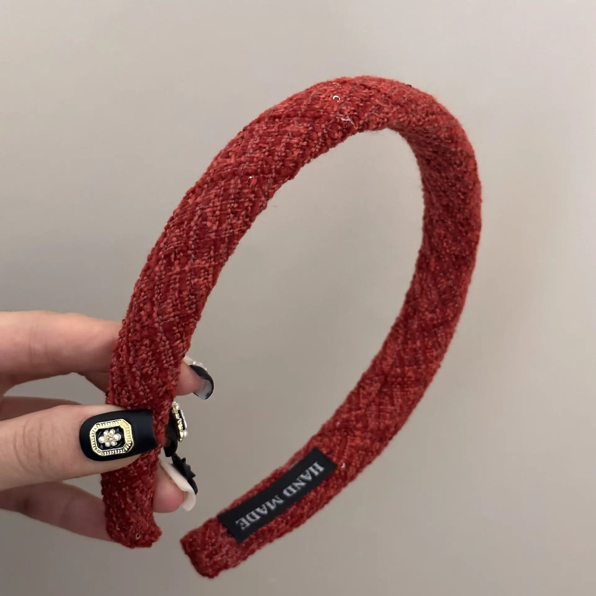 New Year Red Plaid Skull Top Headband Hair Accessories - Image 3