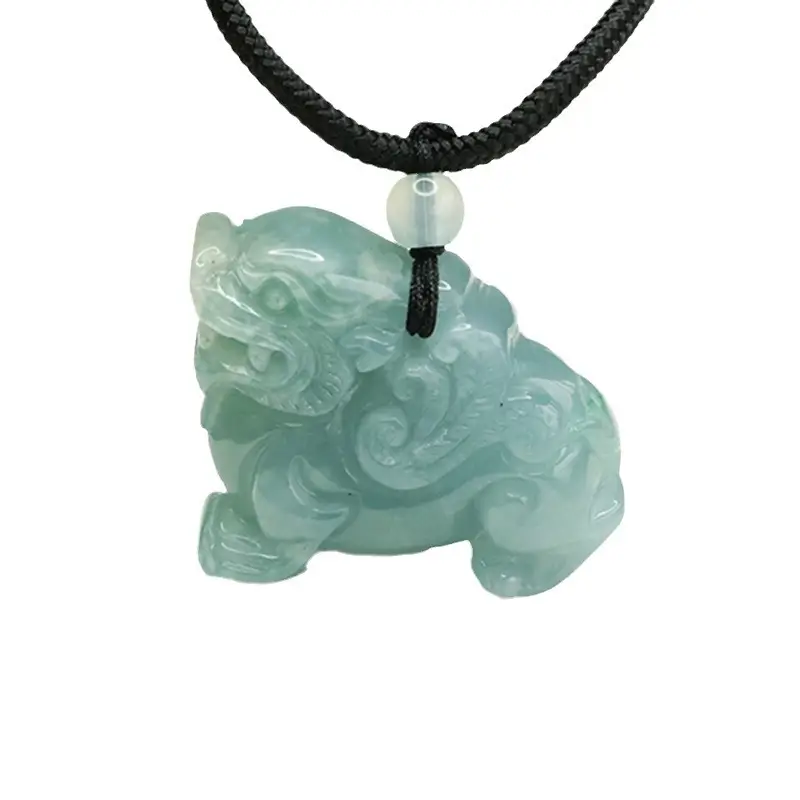 Aiyu Blue Jade Pixiu Pendant Necklace - Image 5