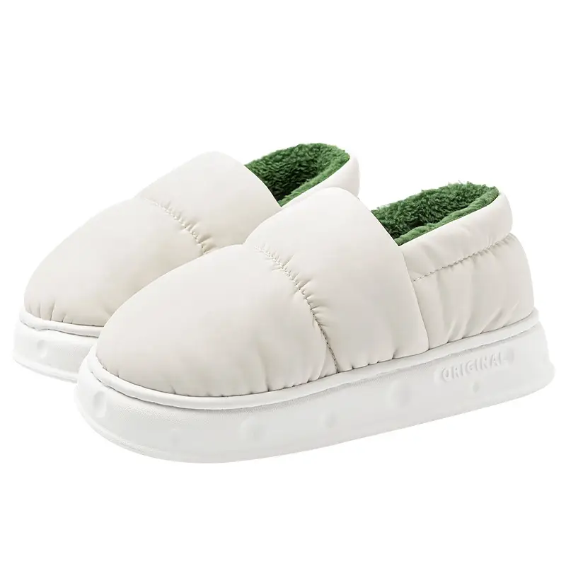 Cotton Slippers for Women in Winter Home Indoor Couple Thick-Soled Non-Slip Warm and Poop-Feeling Waterproof Bag Heel Cotton Shoes for Men in Winter - Image 11