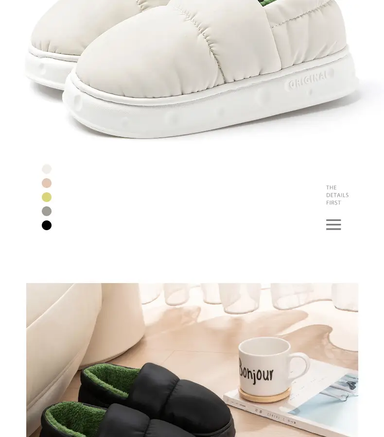 Waterproof Cotton Slippers for Men, Autumn and Winter 2026 New Style, Indoor Home Soft-Soled Household Warm Plush Couple Cotton Slippers — feature 5