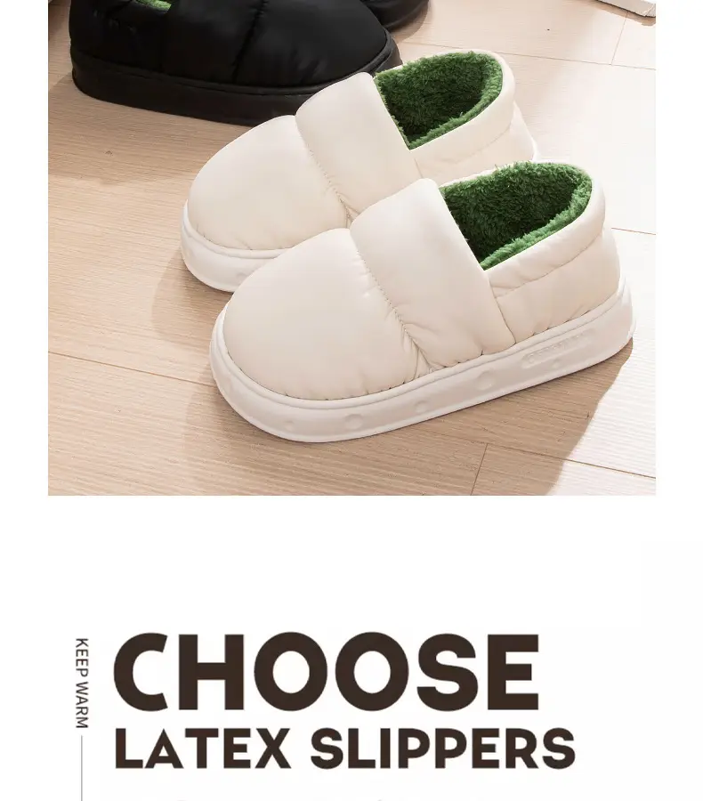 Waterproof Cotton Slippers for Men, Autumn and Winter 2026 New Style, Indoor Home Soft-Soled Household Warm Plush Couple Cotton Slippers — feature 6