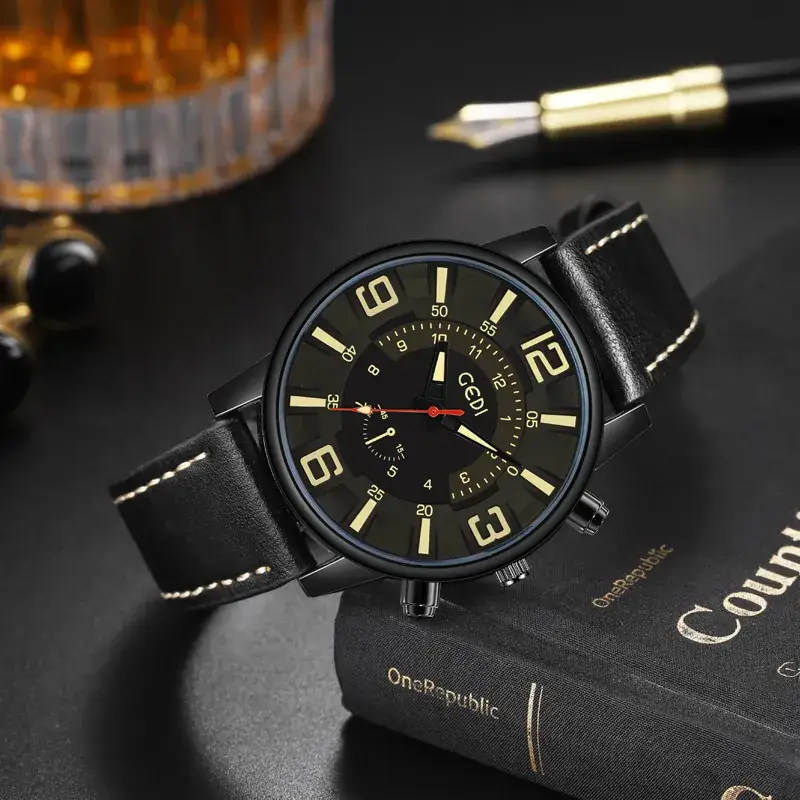 Goldie Business Men's Waterproof Quartz Watch with Cross-border Belt - Image 4