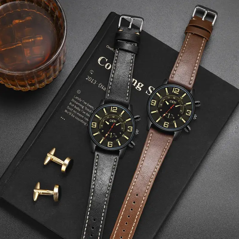 Goldie Business Men's Waterproof Quartz Watch with Cross-border Belt - Image 5