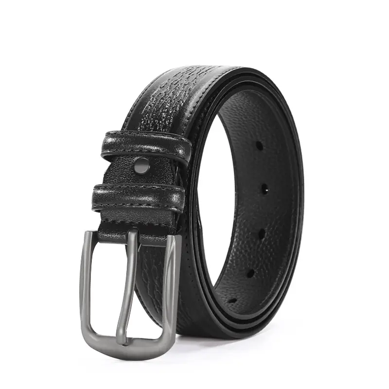 New Men's Cowhide Belt with Pin Buckle