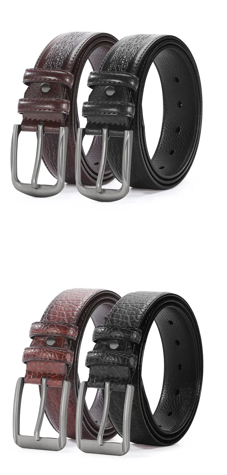 New Men's Cowhide Belt with Pin Buckle — feature 8
