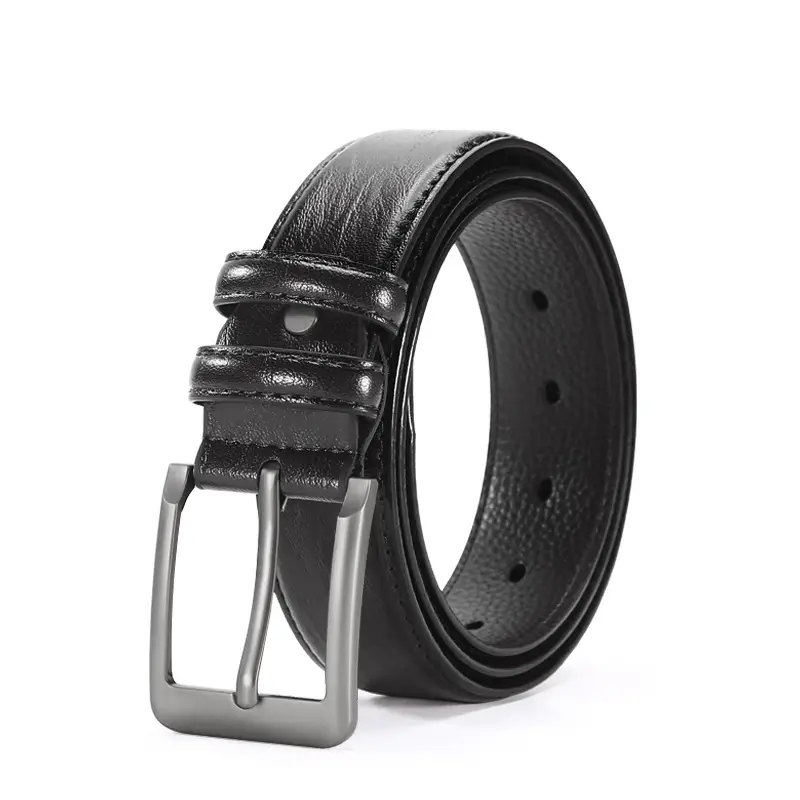 New Men's Cowhide Belt with Pin Buckle