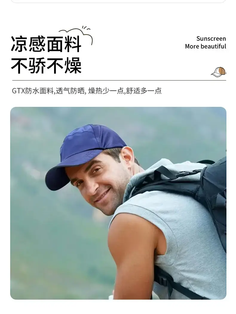 Blue Waterproof Baseball Cap for Outdoor Sports — feature 5