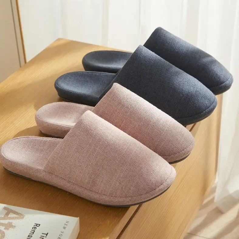 Autumn New Cotton and Linen Home Slippers, Arch Design, Indoor Thickeneded Non-Slip Toe-Toe Wedge-Heeled Home Shoes, Comfortable - Image 6