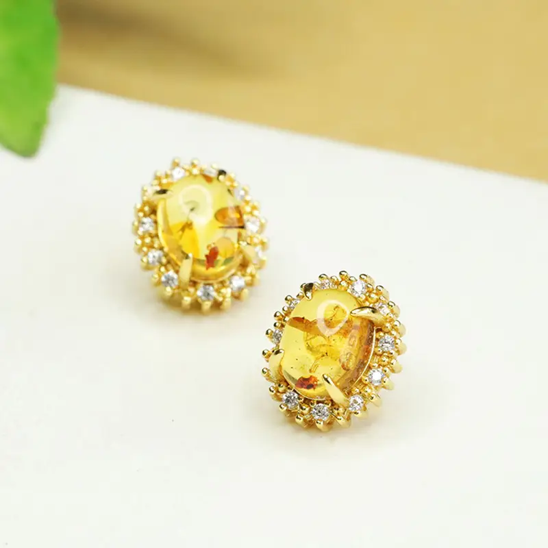 Aiyu Natural Amber Flower Earrings for Women — feature 9