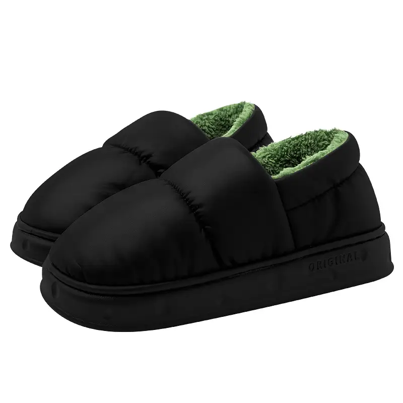 Men's Winter Waterproof Thick-Soled Cotton Slippers with Heel for Couples, Home Indoor Warm Outer Wear Cotton Slippers for Women - Image 11