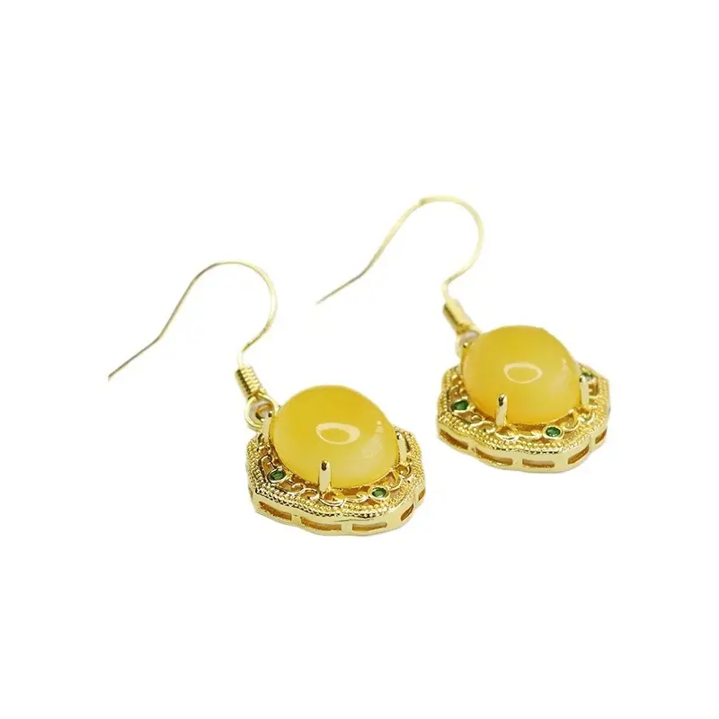 Yellow Beeswax Drop Earrings for Women