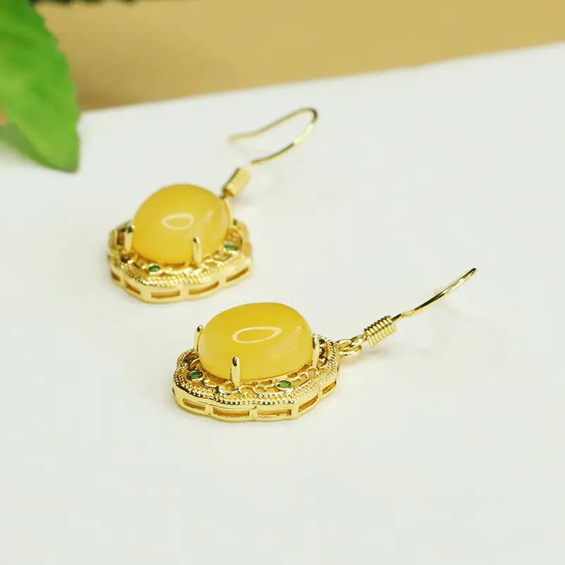 Yellow Beeswax Drop Earrings for Women — feature 10