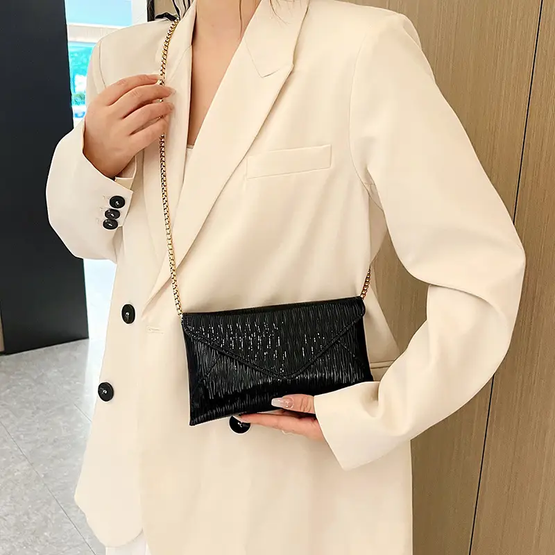 Black Korean Style PU Envelope Bag for Women - Image 8