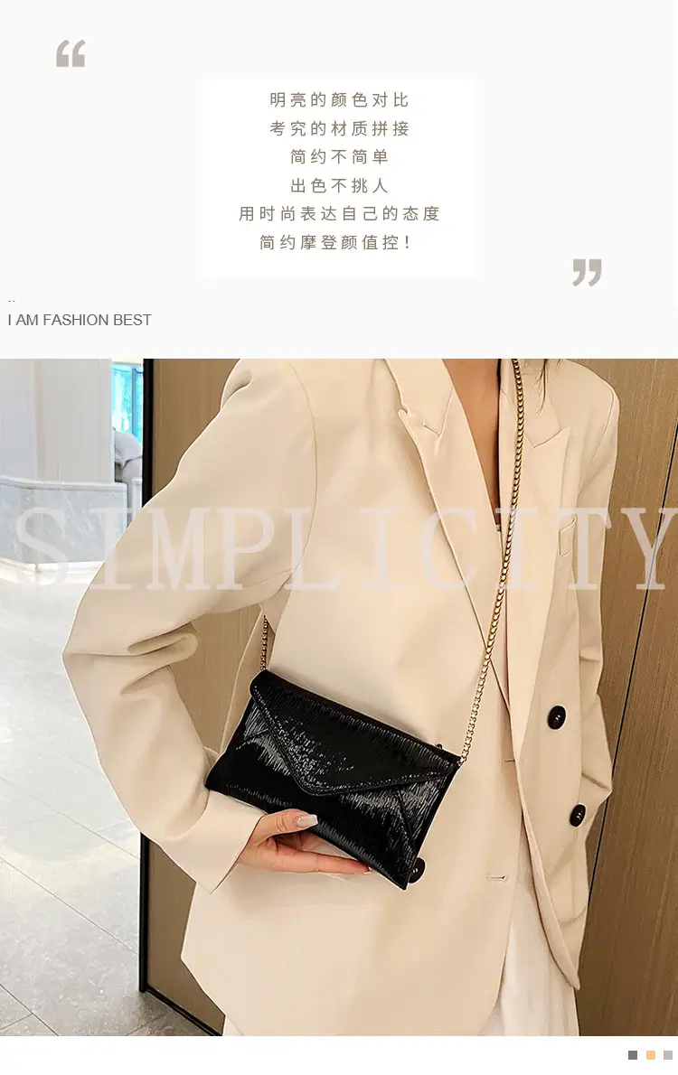 Black Korean Style PU Envelope Bag for Women — feature 2