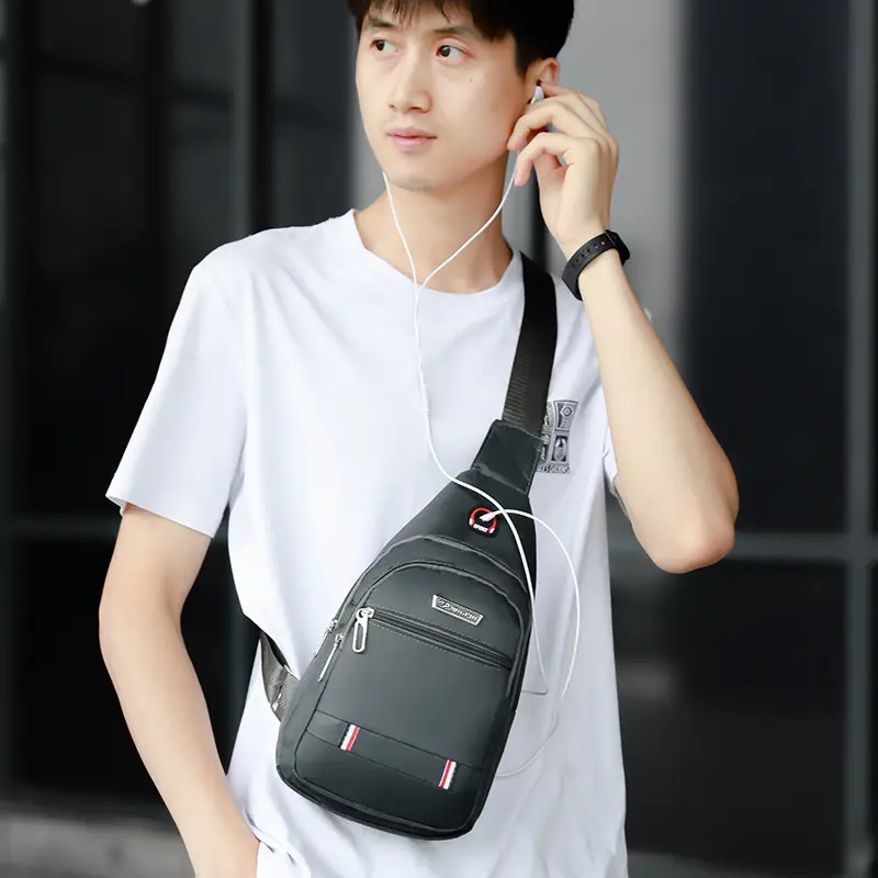 Men's Black Oxford Crossbody Bag 2023 - Image 8