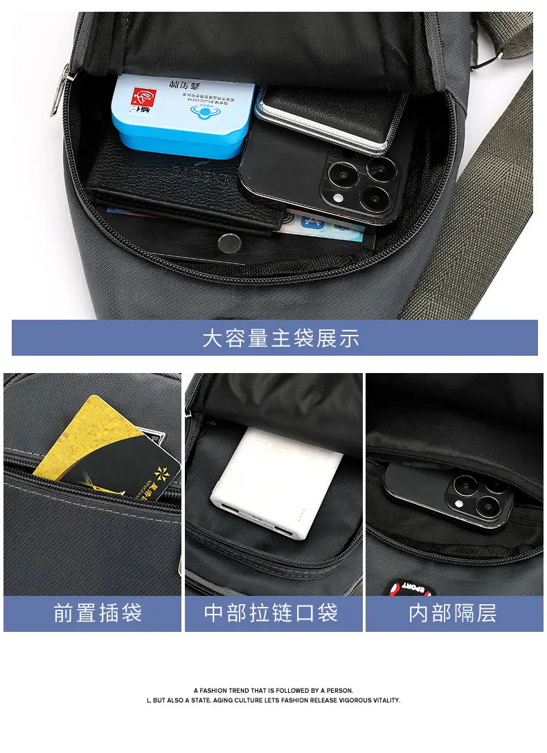 Men's Black Oxford Crossbody Bag 2023 — feature 13