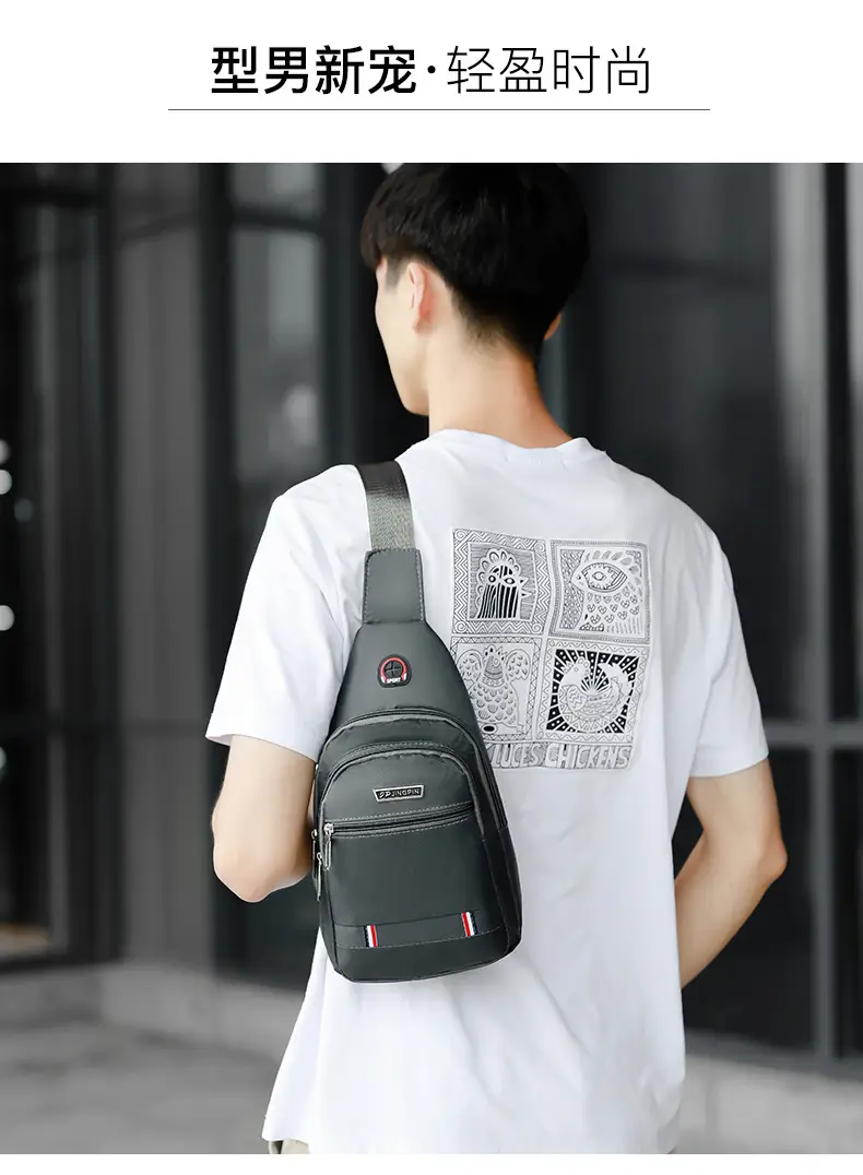 Men's Black Oxford Crossbody Bag 2023 — feature 5