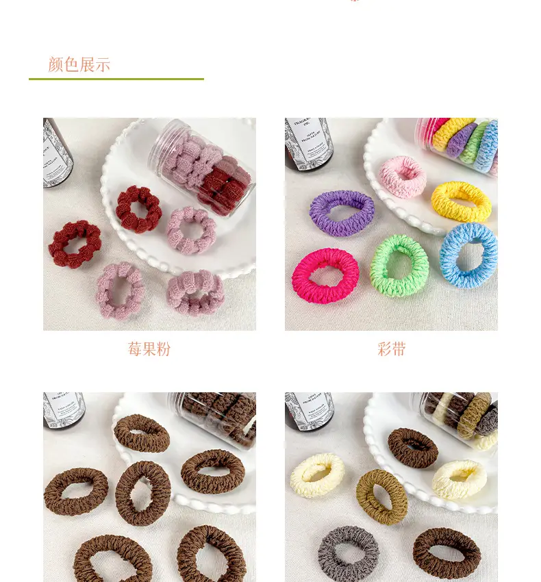 Women's Hair Rope with 6 Pcs Pink & Red Ponytails — feature 5