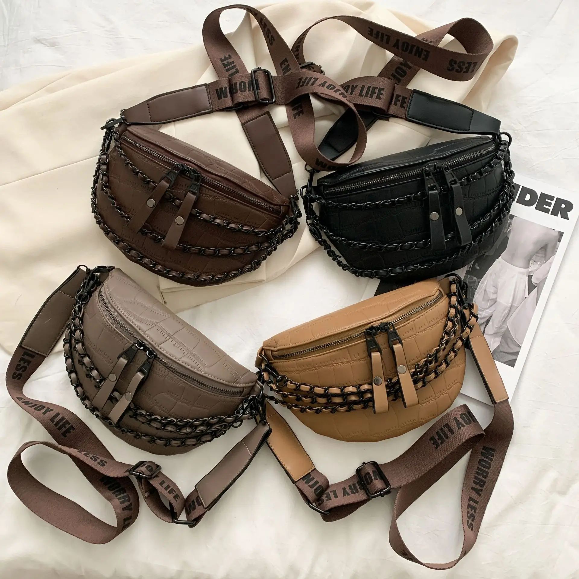 Women's Chain Crossbody Bag with Wide Strap 2023 - Image 2