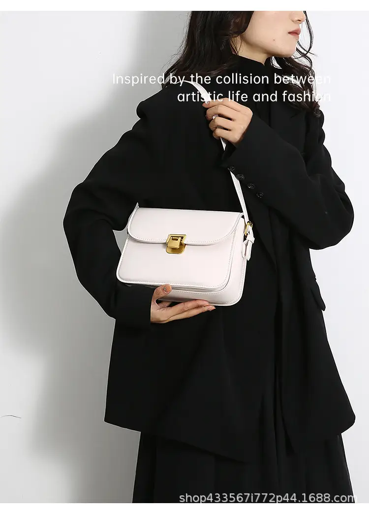 White Women's Western Style Lock Shoulder Bag 2023 β feature 21
