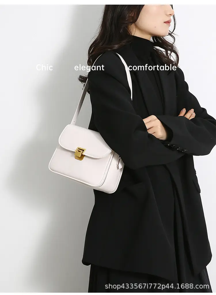 White Women's Western Style Lock Shoulder Bag 2023 β feature 22