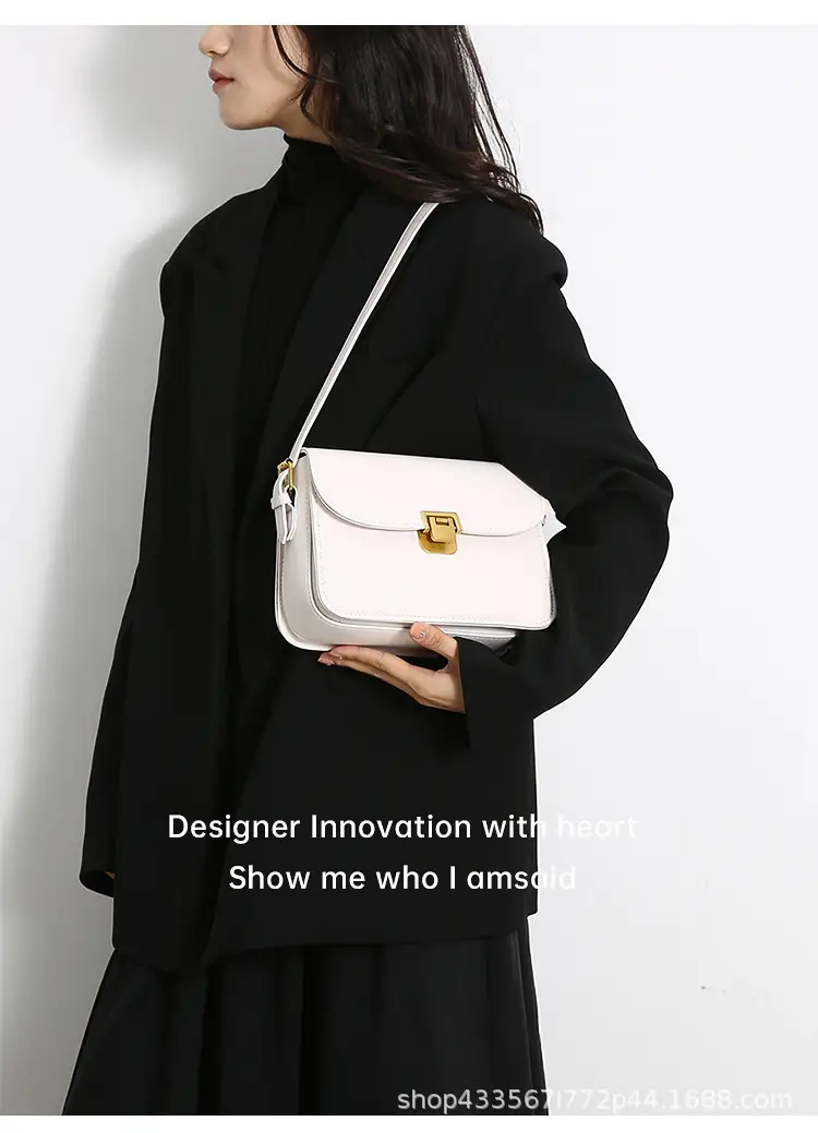 White Women's Western Style Lock Shoulder Bag 2023 β feature 23