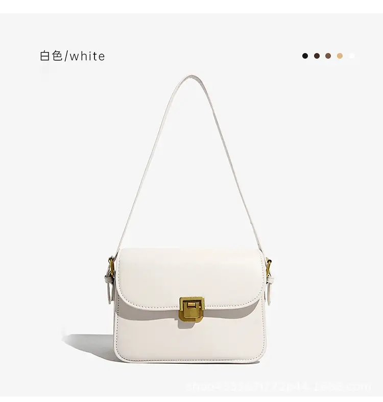 White Women's Western Style Lock Shoulder Bag 2023 β feature 34