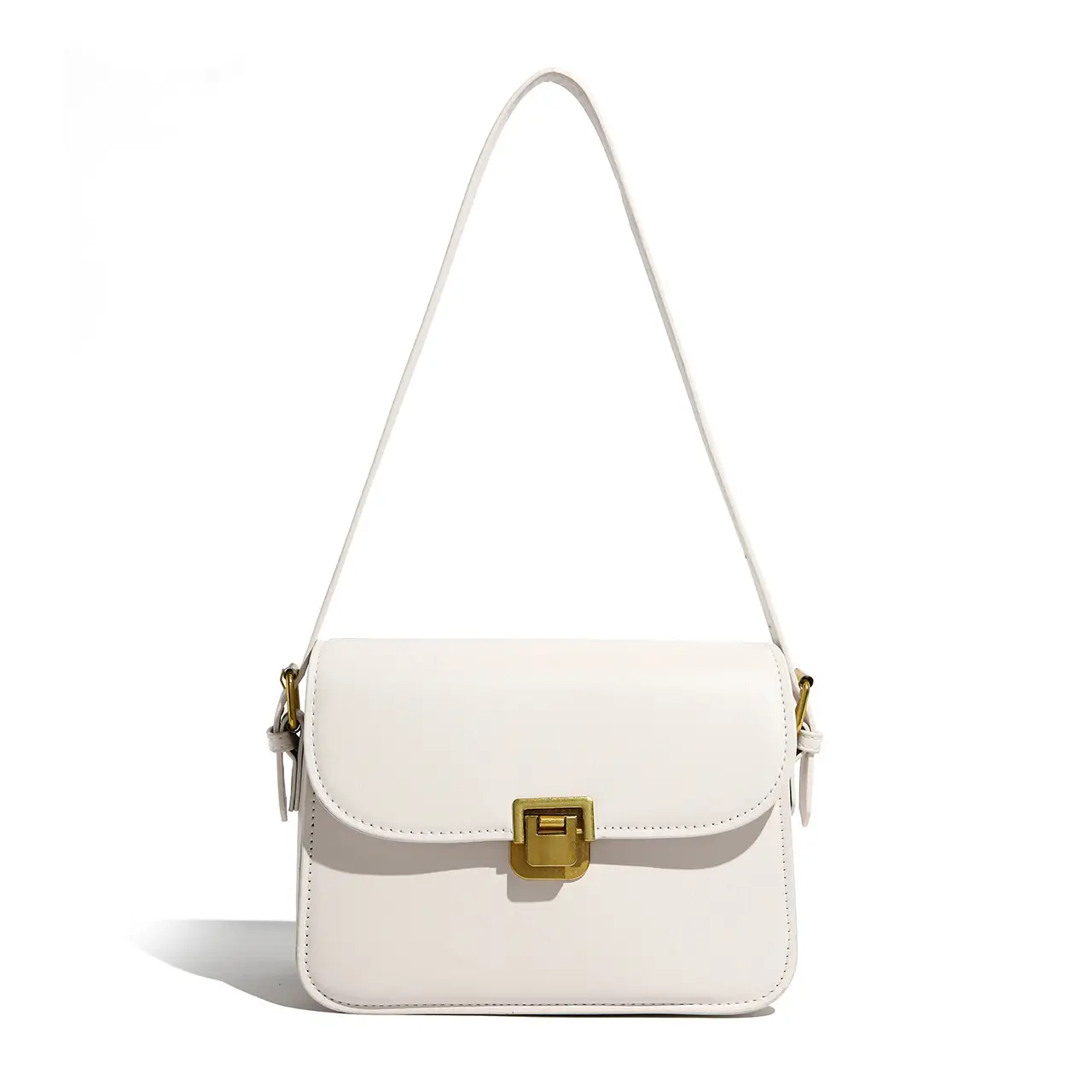White Women's Western Style Lock Shoulder Bag 2023 - Image 4