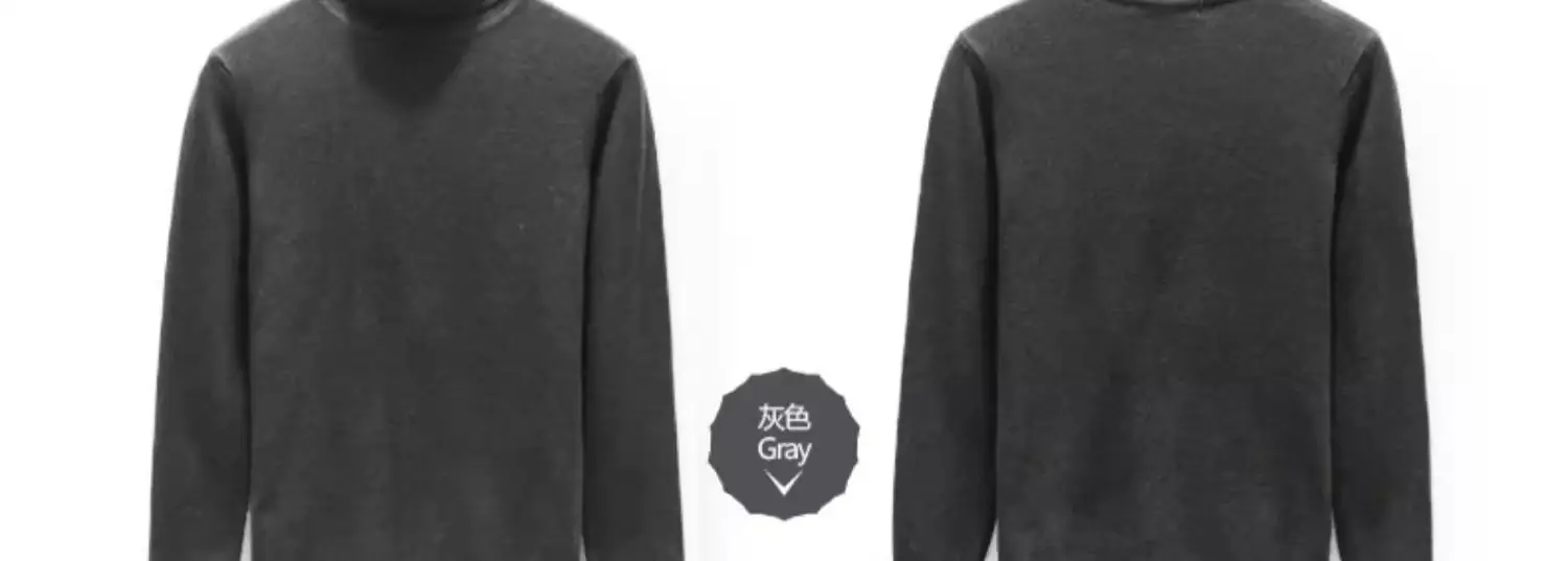 Men's 2023 Turtleneck Sweater Grey Korean Style Semi Knitted — feature 17